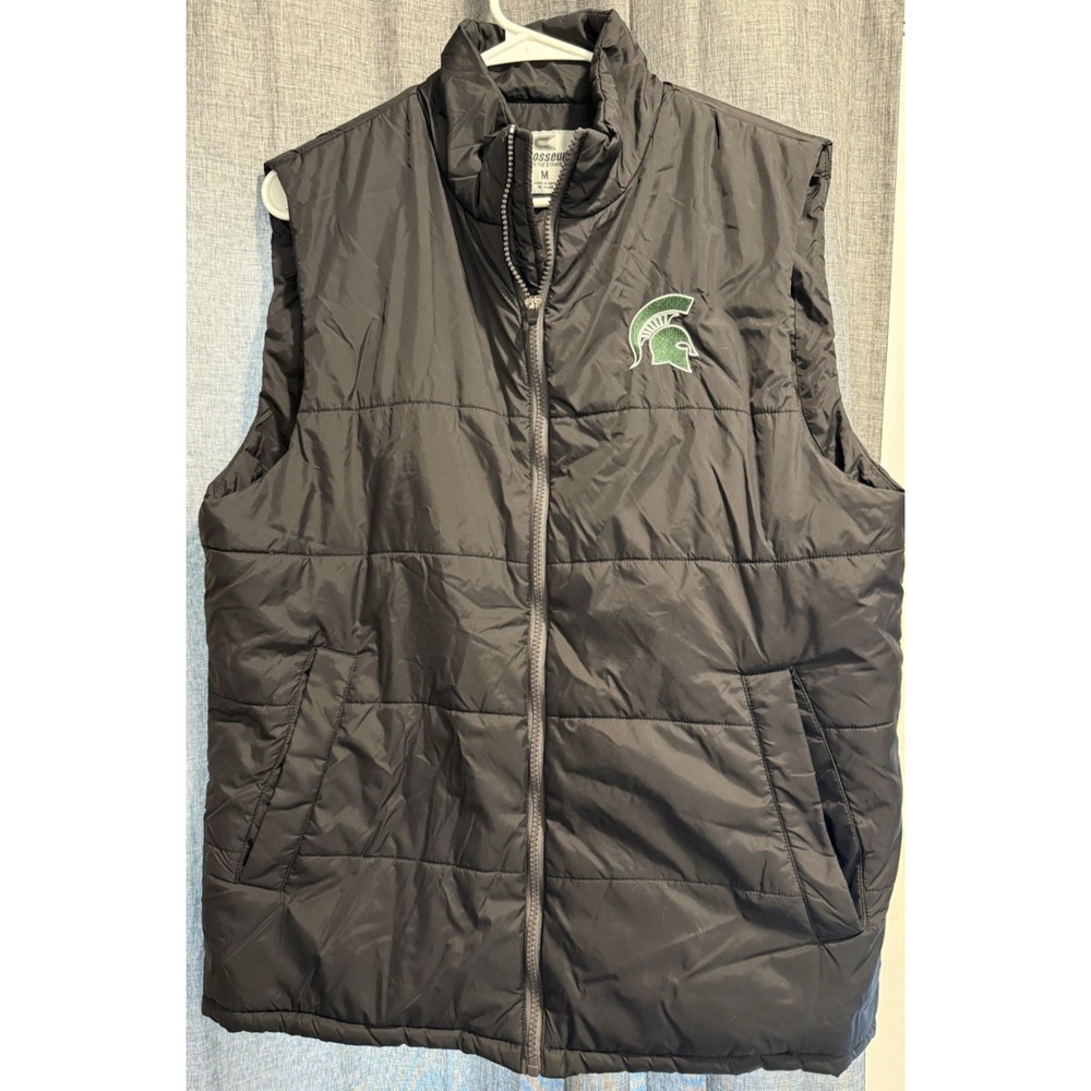 Colosseum Own The Stands Puffer Vest - Black Michigan State Spartans‎ Pockets